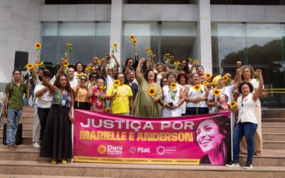 Mandata Dani Portela e movimentos sociais promovem ato em defesa da memória de Anderson e Marielle